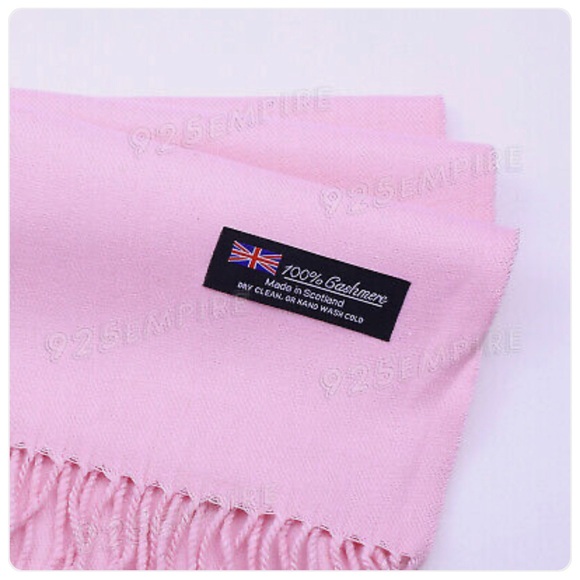 Top Rated ❤New 100% Cashmere Scarf Baby Pink - Picture 3 of 3